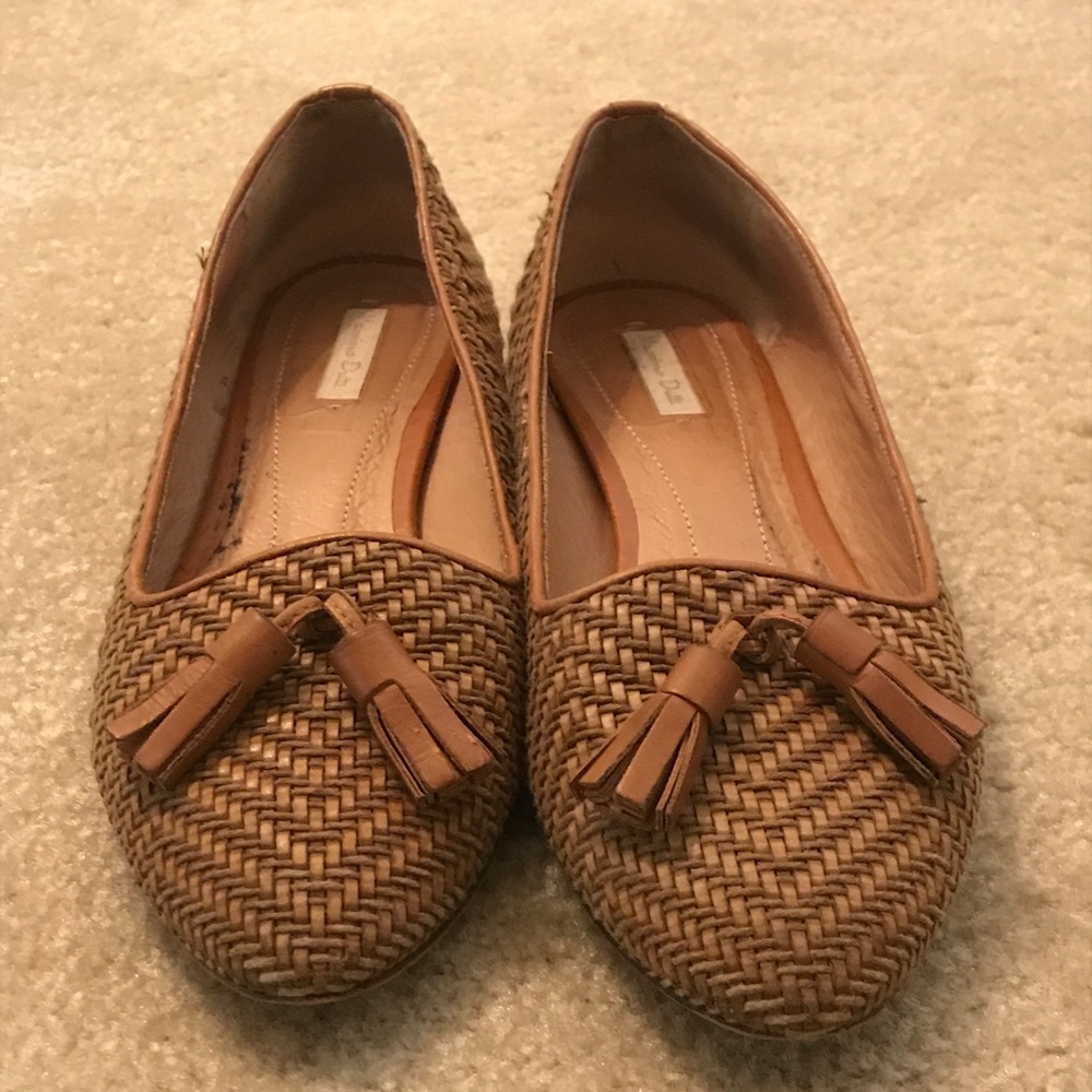 Massimo Dutti woven tan loafers